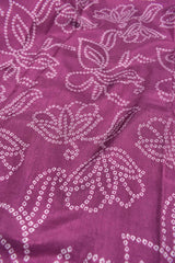 Wine Purple Semi Dola Rose Garden Printed Pink Zari Border Saree