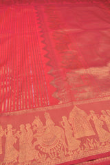 Red Semi Silk All Over Zari Lines Fancy Border Saree