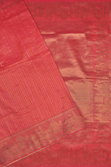 Red Semi Silk All Over Zari Lines Fancy Border Saree