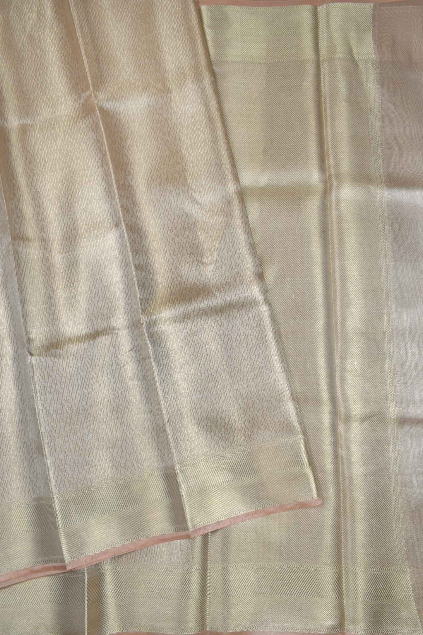 Ivory Pink Tissue Fancy Design Saree