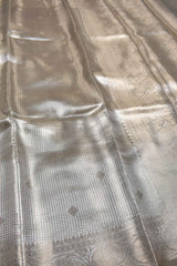 Grey Tissue Mini Checks with Butta Saree