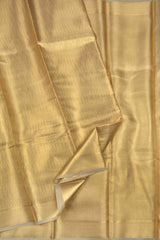 Golden Tissue Conifer Leaves Golden Zari Border Saree