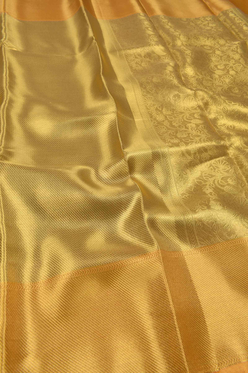 Golden Tissue Zari Lines Golden Zari Border Saree