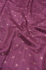 Plum Purple Semi Tussar Zari Dots Butta Fancy Pallu Saree