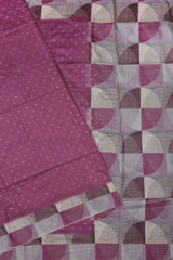 Plum Purple Semi Tussar Zari Dots Butta Fancy Pallu Saree