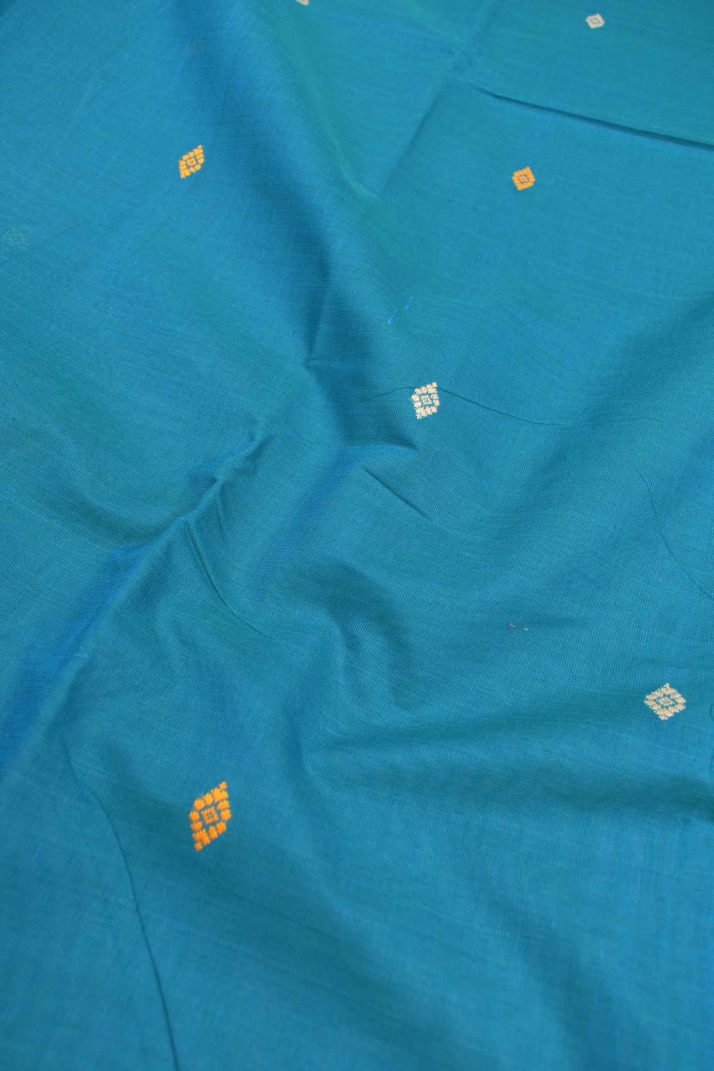 Blue Chettinad Pure Cotton Mini Butta Yazhi Pallu Saree