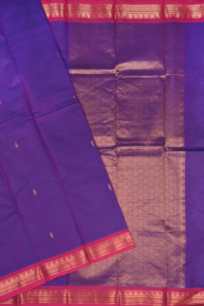 Violet Chettinad Pure Cotton Pink Golden Border Rich Zari Pallu Saree