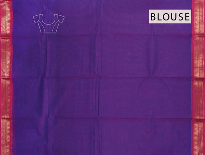 Violet Chettinad Pure Cotton Pink Golden Border Rich Zari Pallu Saree