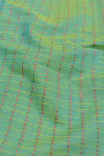 Green Chettinad Pure Cotton Muthu Kattam Checks Violet Border Self Pallu Saree