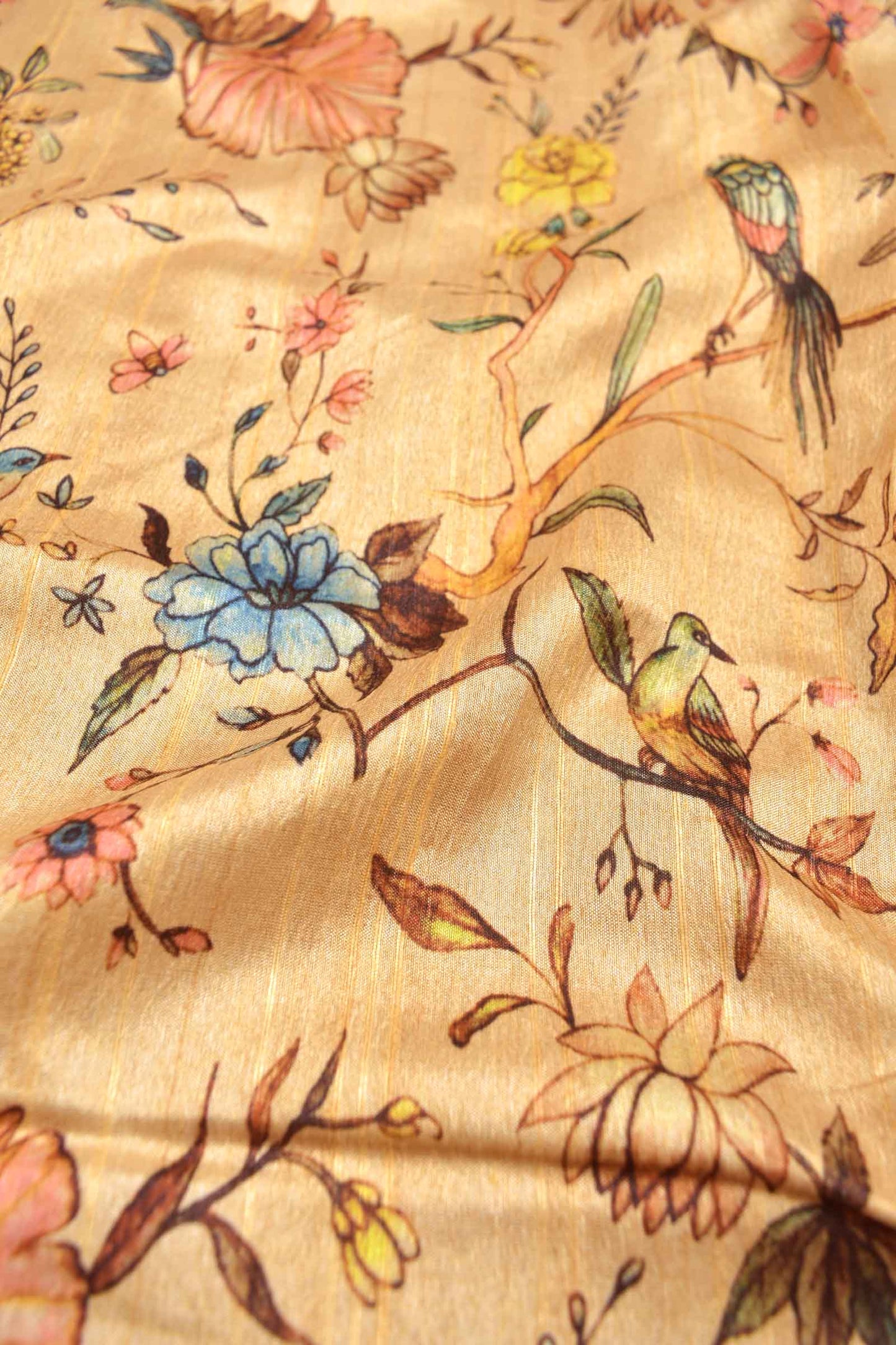 Sandal Semi Tussar Spring  Wonderland Brocade Border Saree