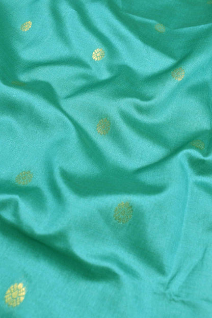 Ramar Green Semi Tussar Little Flowers Butta Charriot Border Zari Pallu Saree