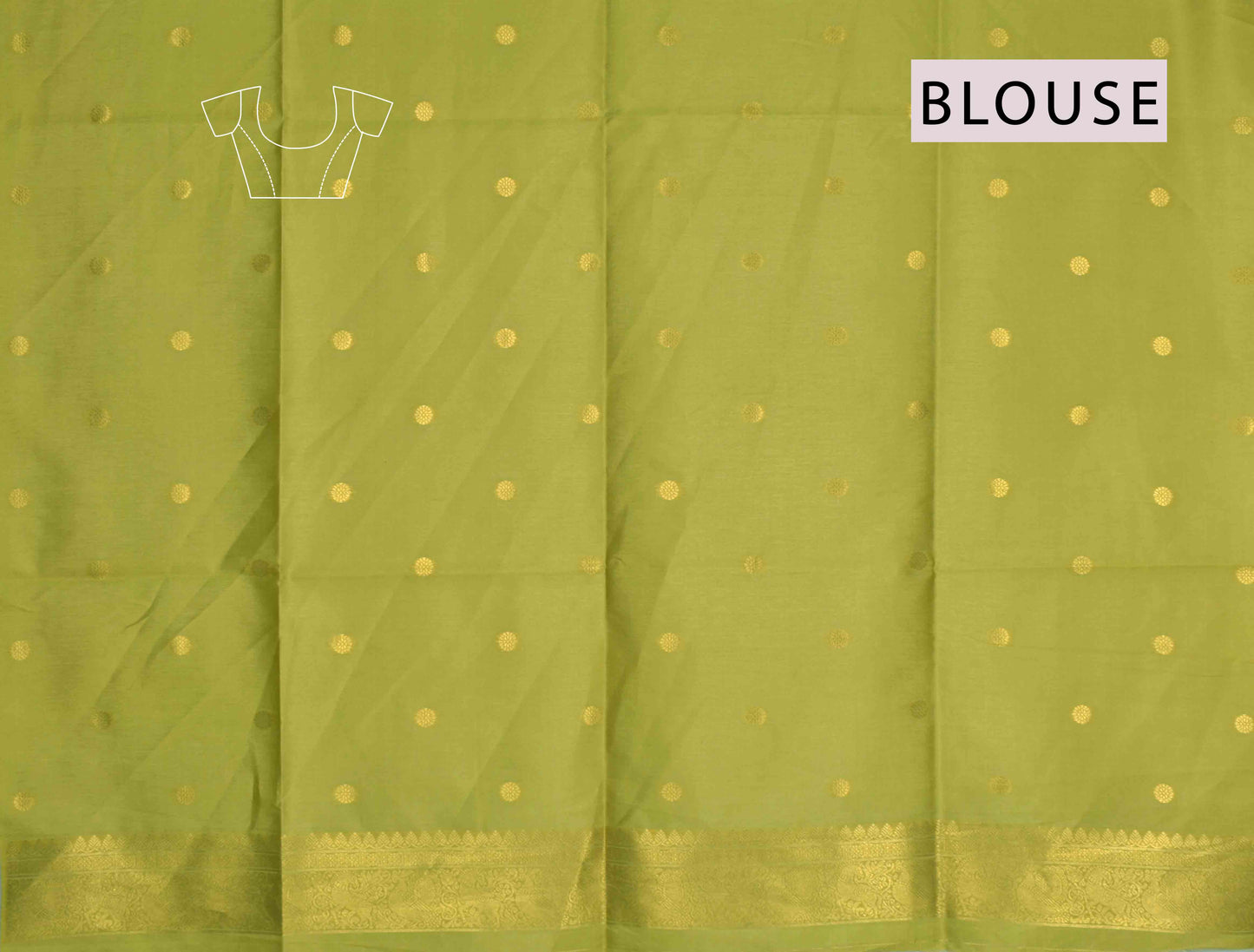 Ramar Green Semi Tussar Little Flowers Butta Charriot Border Zari Pallu Saree