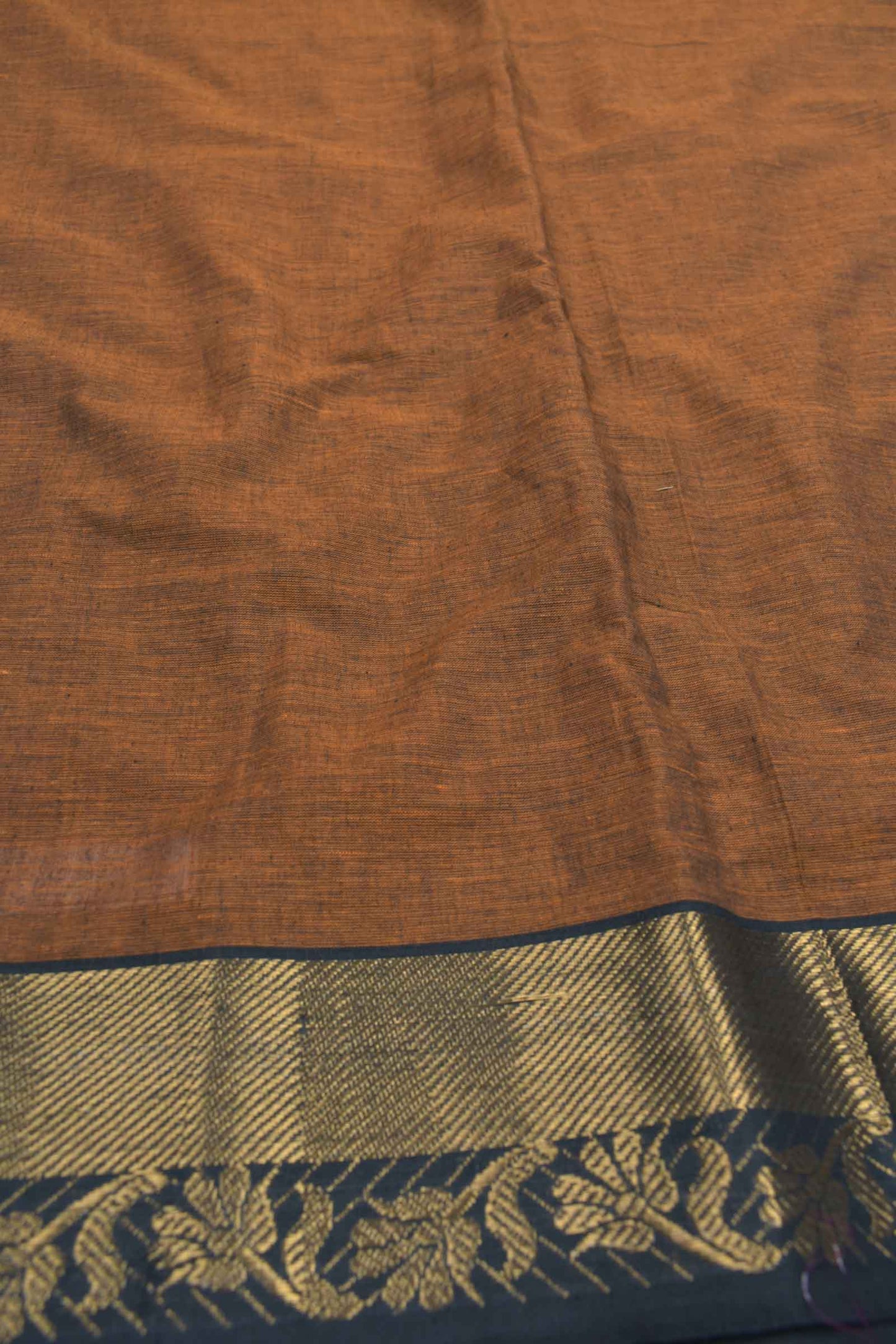 Brown Cotton Chudithar Material Black Chettinad Zari Boder Suit