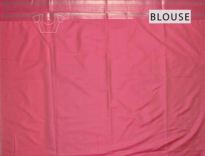 Sandal Annam Butta Contrast Border Pallu Semi Soft Silk Saree