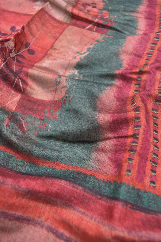 Multi Colour Mumbai Soft Cotton Floral Panels Zari Border Saree