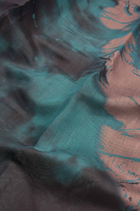 Blue Mumbai Soft Cotton Fancy Shibori Zari Border Saree