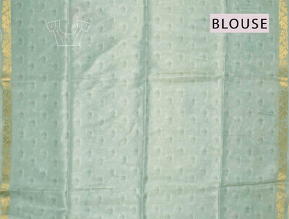 Powder Blue Tissue Fancy Cotton Dreamy Floral Saree