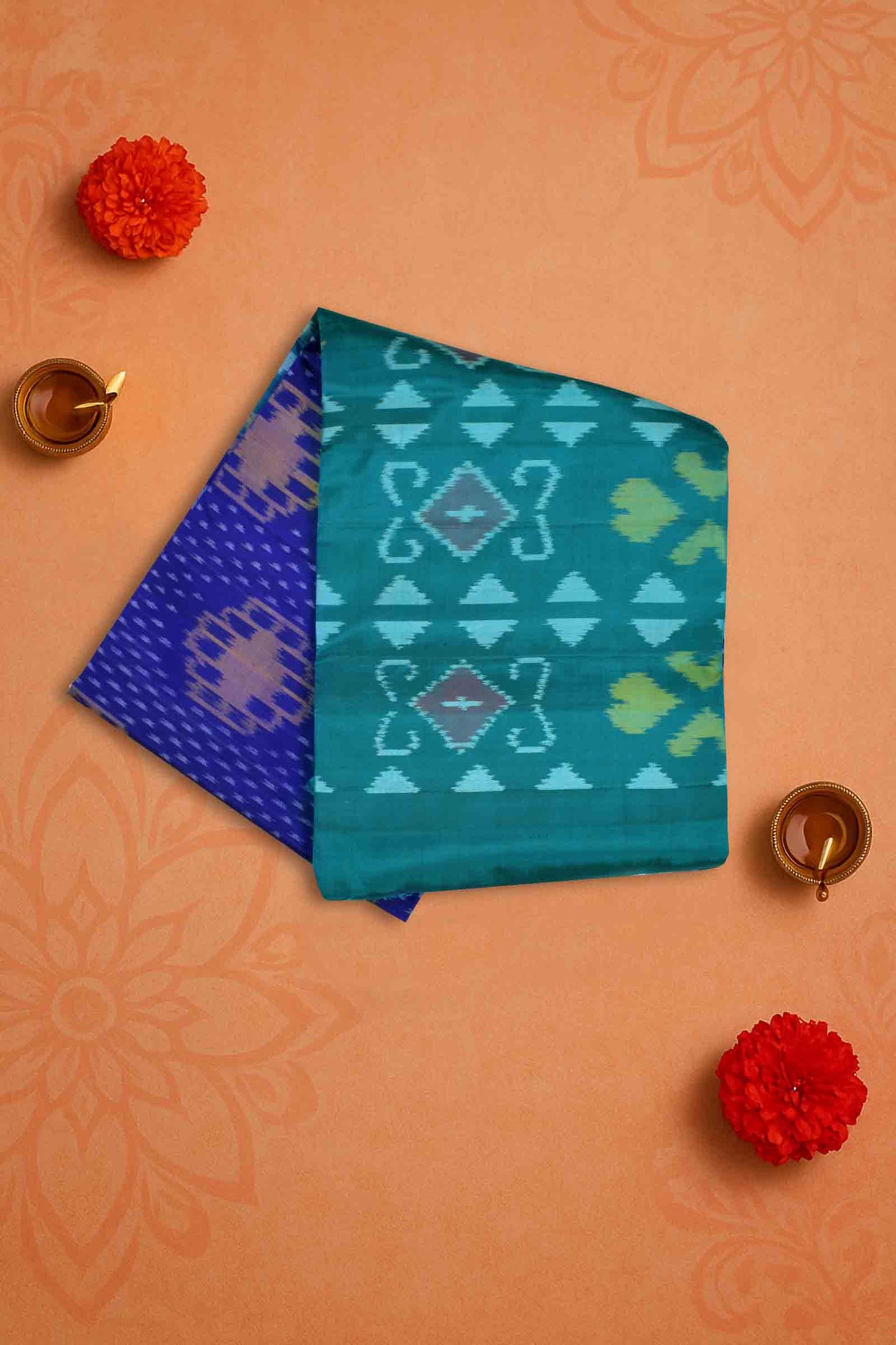 Medium Blue Pure Soft Silk Ikkat Pochampalli Fancy Pallu Saree NAA204