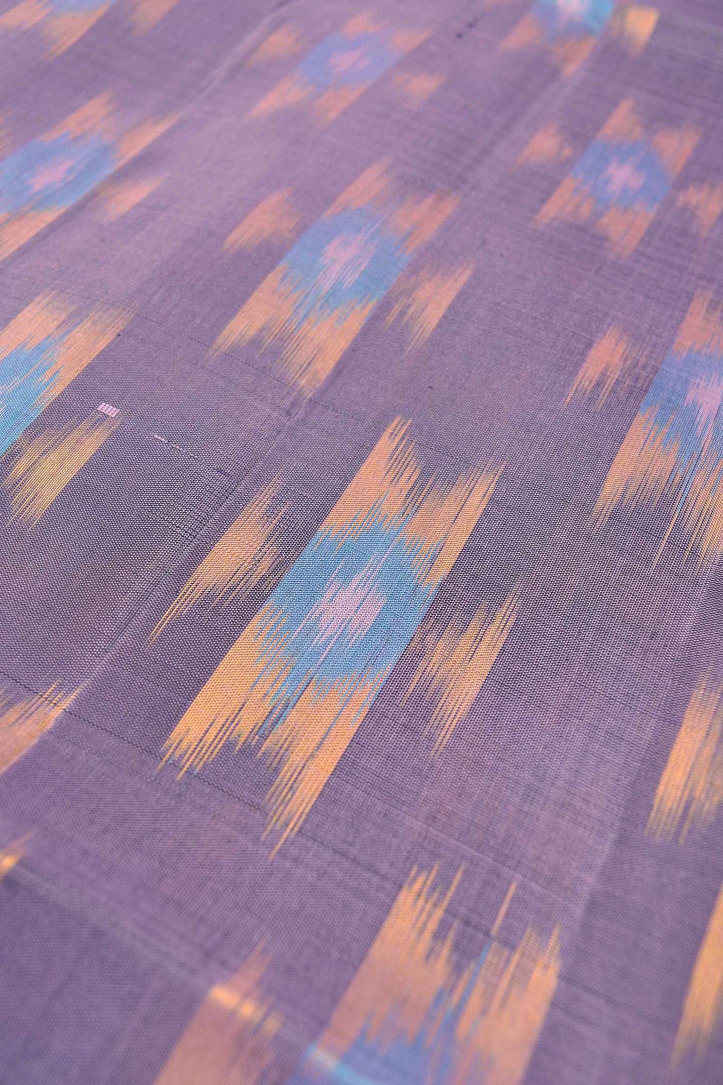 Light Voilet Pure Soft Silk Ikkat Pochampalli Silver Zari Green Fancy Boder Pallu Saree NAA200