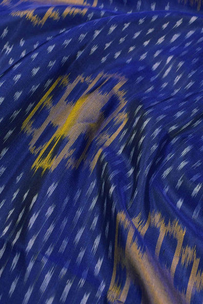 Medium Blue Pure Soft Silk Ikkat Pochampalli Fancy Pallu Saree NAA204