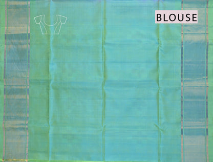 Light Voilet Pure Soft Silk Ikkat Pochampalli Silver Zari Green Fancy Boder Pallu Saree NAA200