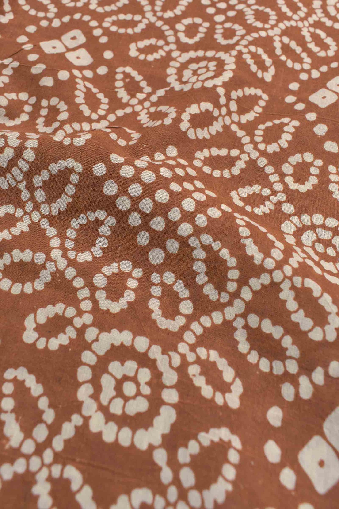 Brown Kalamkari Pure Cotton Rangoli Kolam Print Peacock Border Pallu Saree