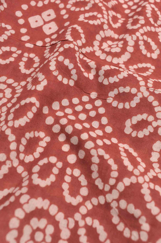 Deep Red Kalamkari Pure Cotton Flowers Rangoli Print Peacock Border Saree