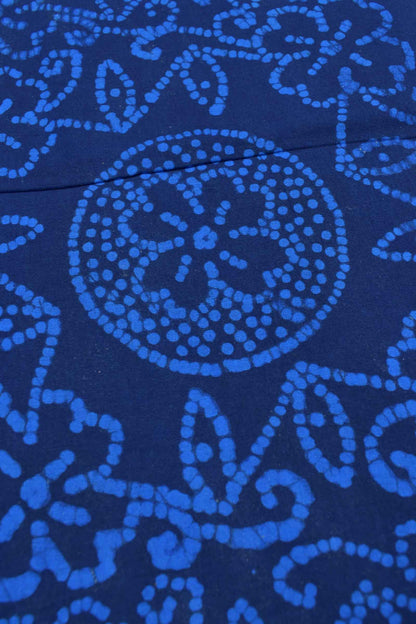 Blue Pure Sungudi Cotton Floral Flowers Kolam Printed Saree