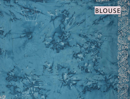 Blue Pure Sungudi Cotton Butta Printed Saree