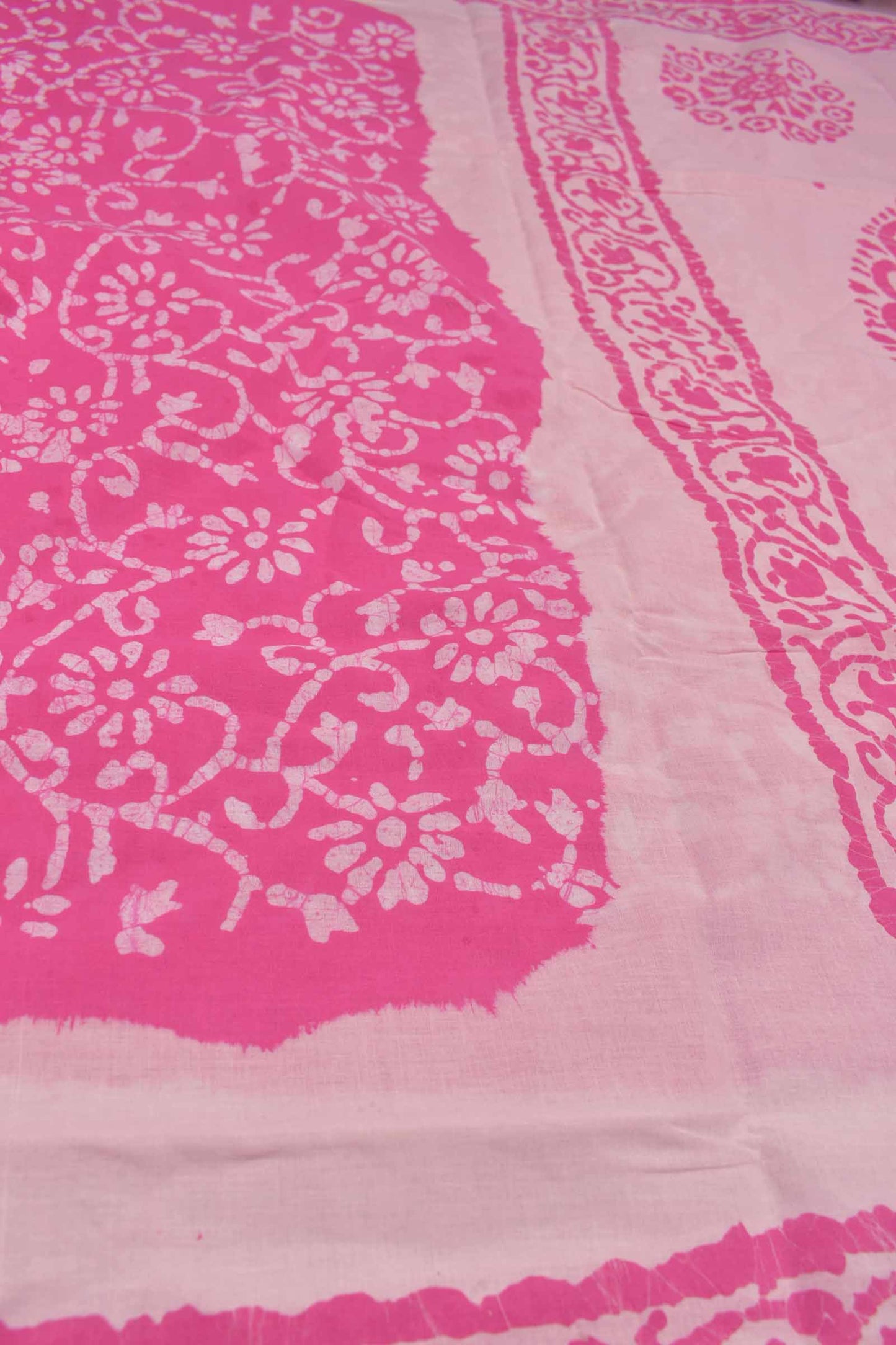 Pink Pure Sungudi Cotton Floral Printed Saree NAA105