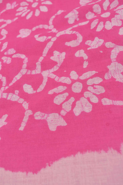Pink Pure Sungudi Cotton Floral Printed Saree NAA105