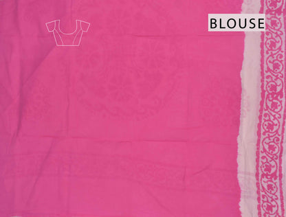 Pink Pure Sungudi Cotton Floral Printed Saree NAA105