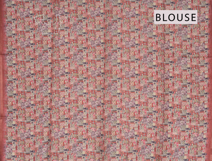 Multi Floral Frame Malai Semi Silk Saree