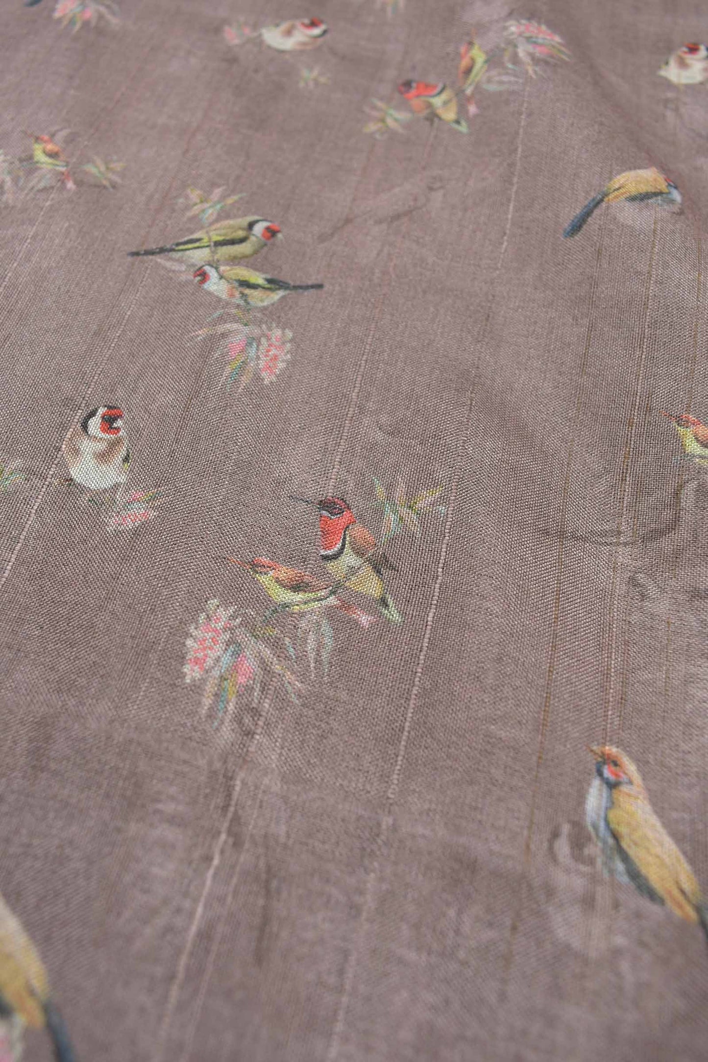 Metallic Grey Bird Land Malai Semi Silk Saree