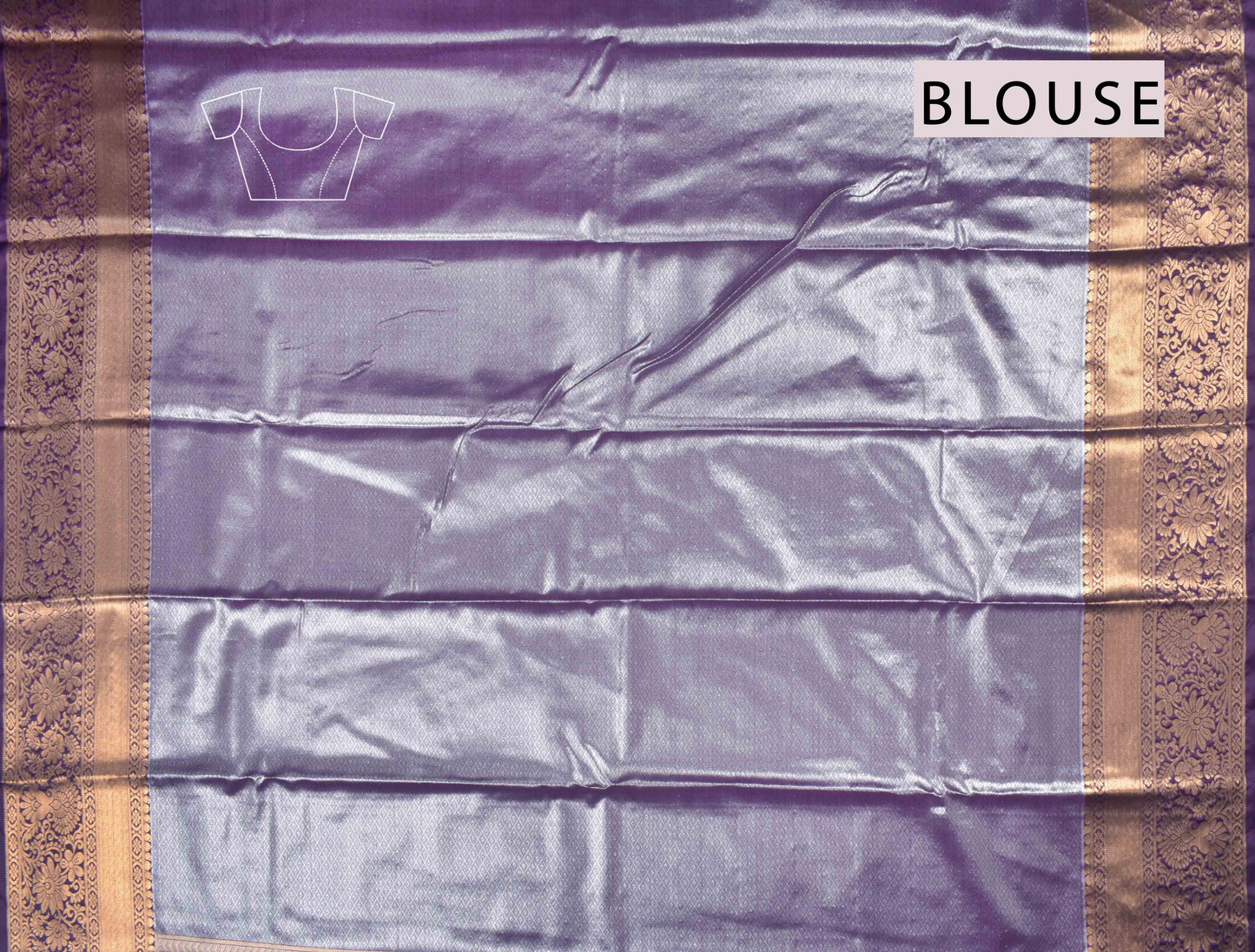 Light Blue Semi Silk Rich Floral Body Contrast Zari Border Pallu Saree