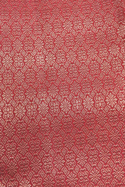 Golden Dark Pink Kanchipuram Bridal Pure Silk Fancy Vertical Waves  Zari Border Pallu Saree NAA166