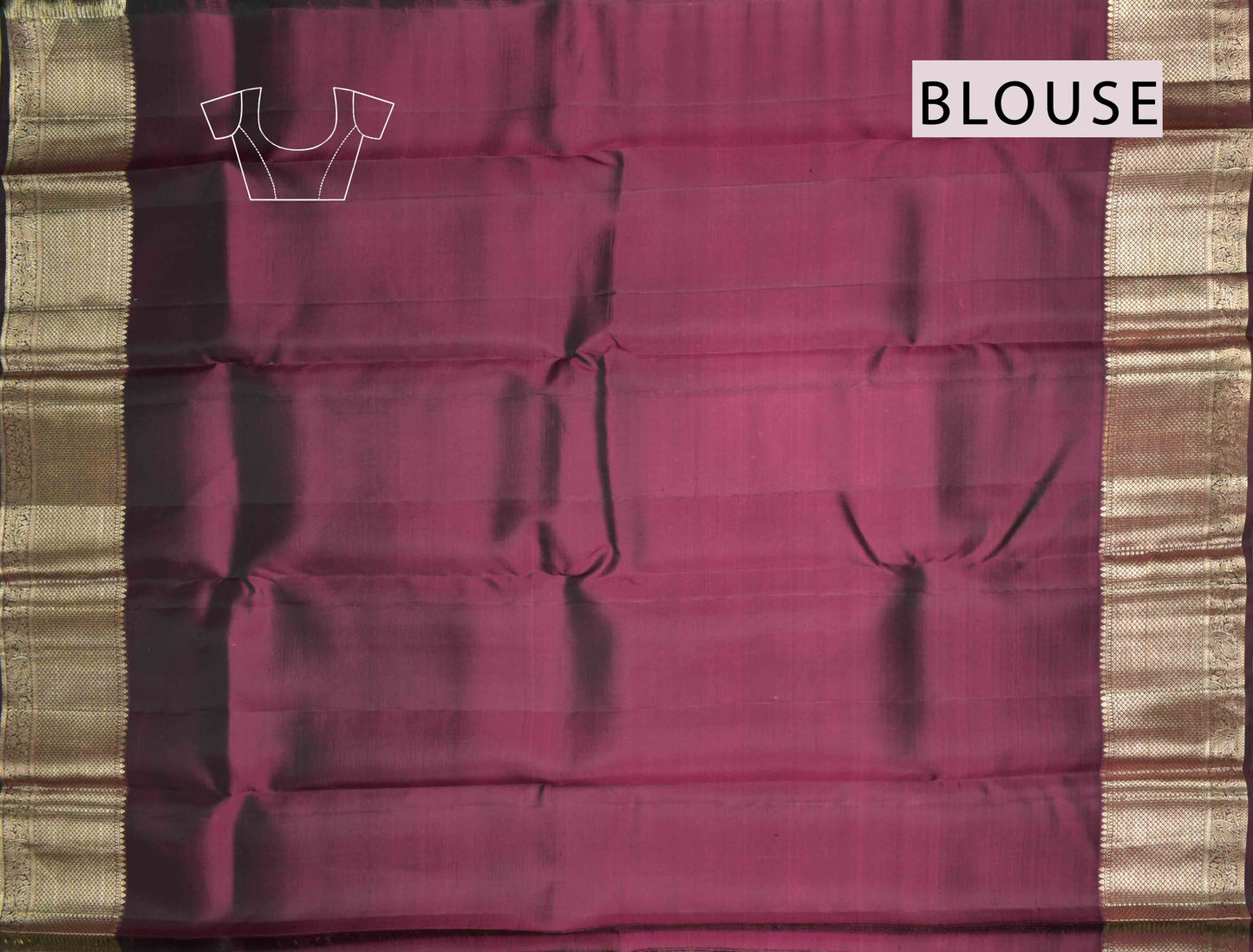 Golden Brown Kanchipuram Bridal Pure Silk Golden Florals Zari Border Saree NAA164