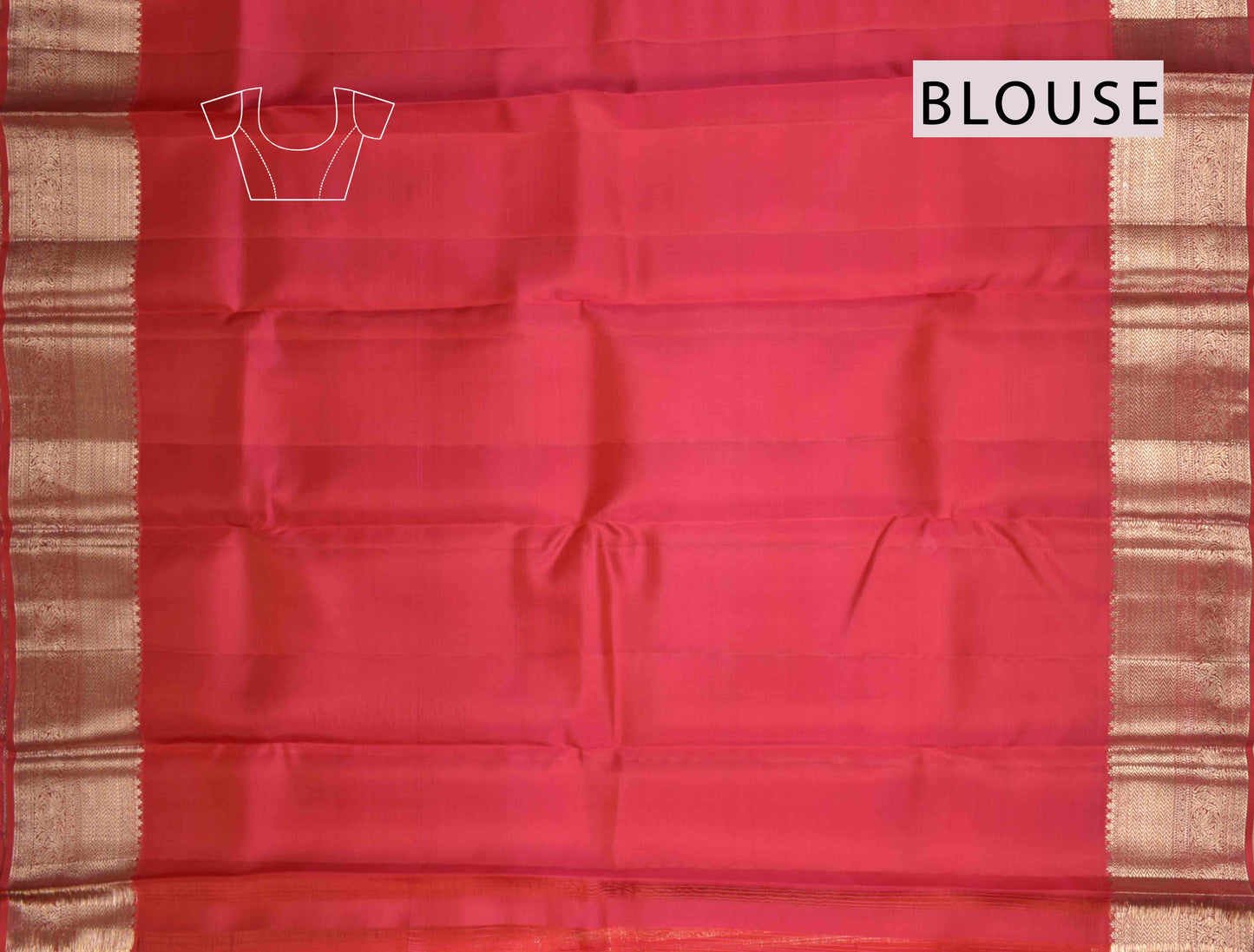 Red Kanchipuram Bridal Pure Silk Golden Florals Zari Border Saree NAA165