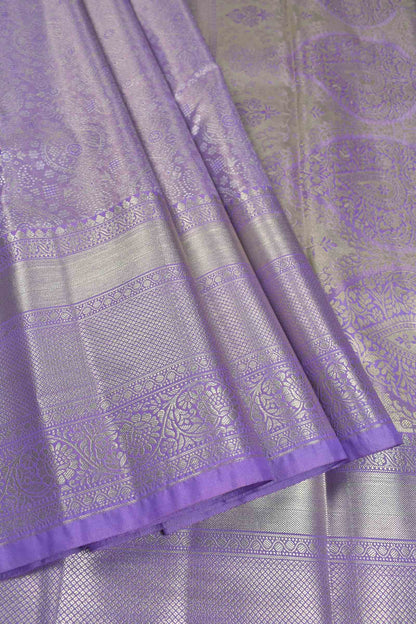 Light Voilet Semi Silk Tissue Fancy Print Saree