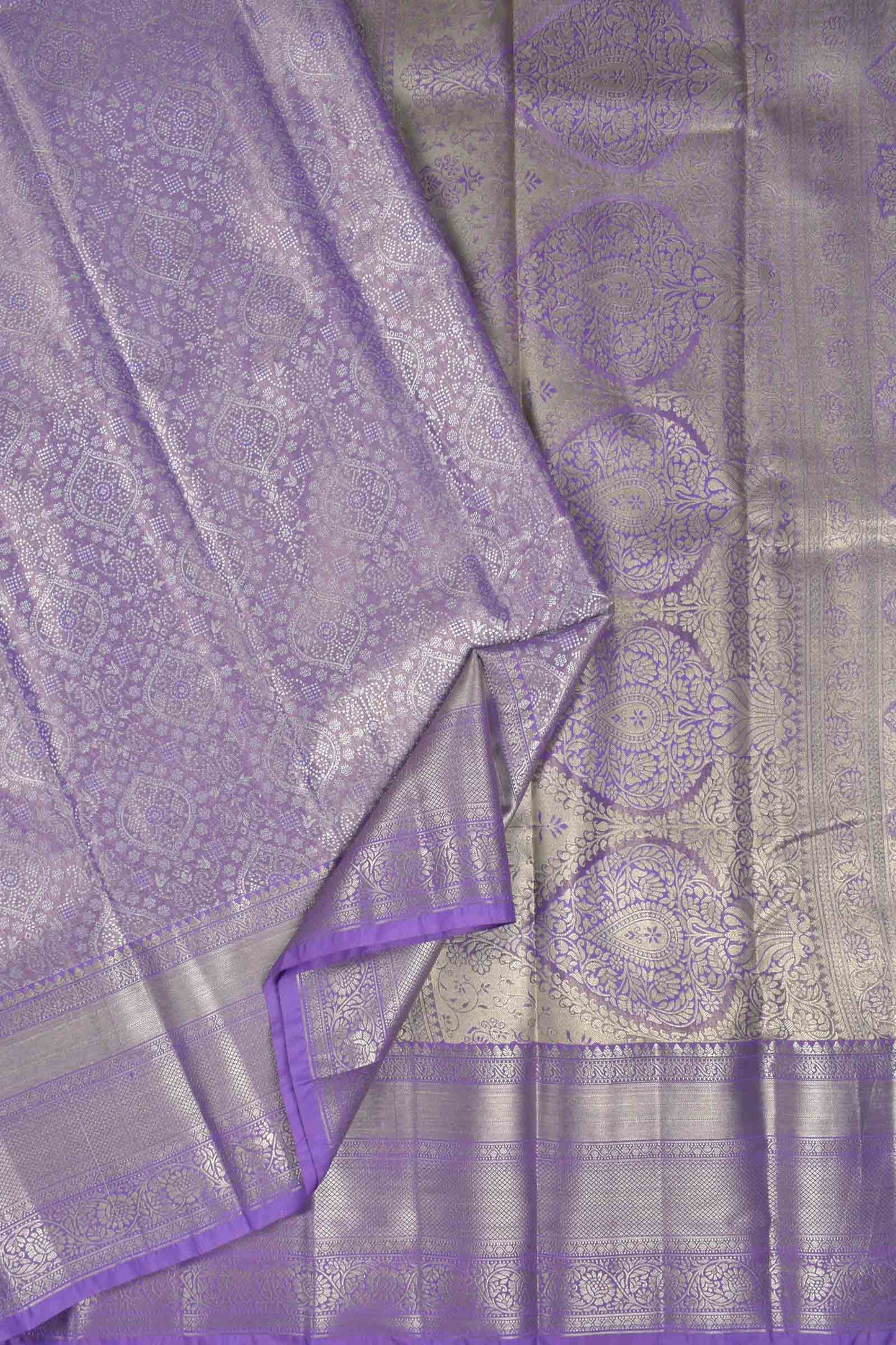 Light Voilet Semi Silk Tissue Fancy Print Saree