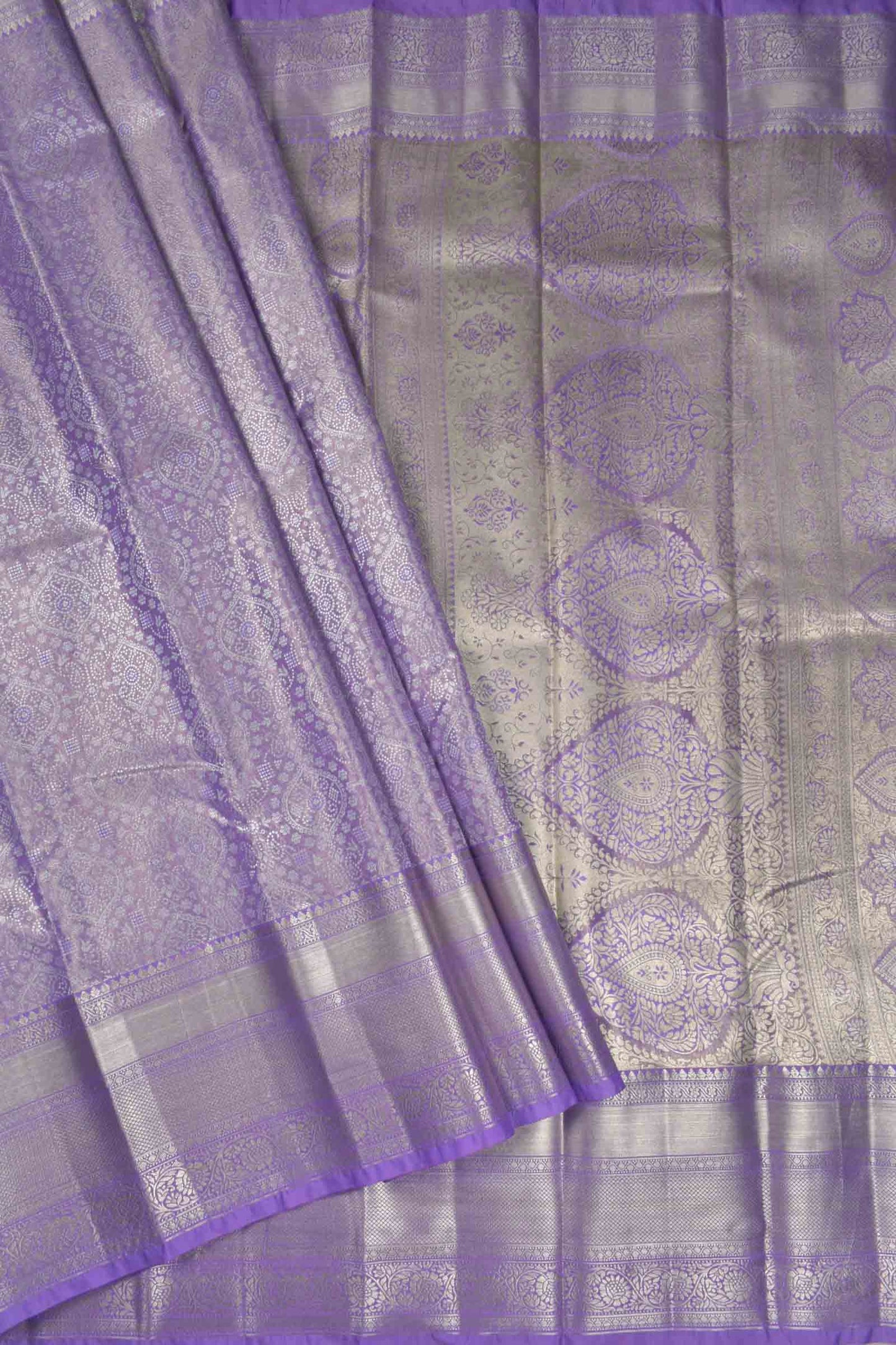 Light Voilet Semi Silk Tissue Fancy Print Saree