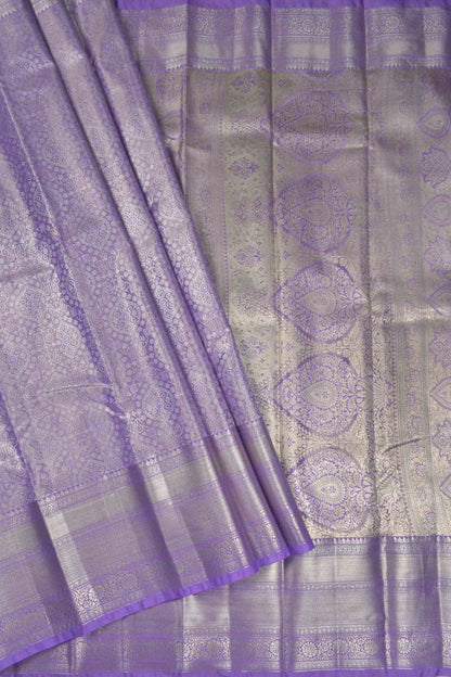 Light Voilet Semi Silk Tissue Fancy Print Saree