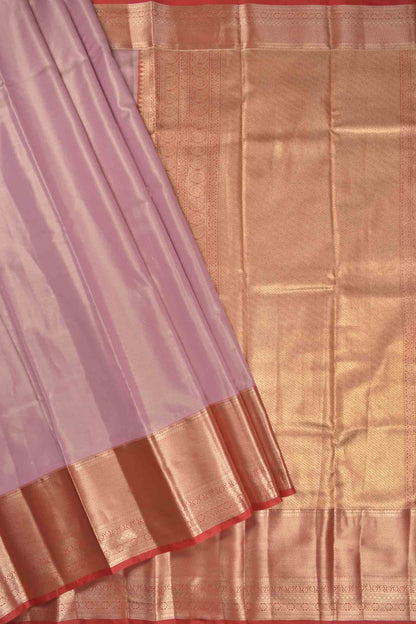 Light Pink Semi Silk Tissue Fancy Mini Zari Lines Contrast Zari Border Pallu Saree