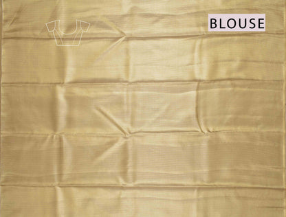 Golden Dark Sandal Semi Tissue Silk Mini Butta Print Annam Border Zari Pallu Saree