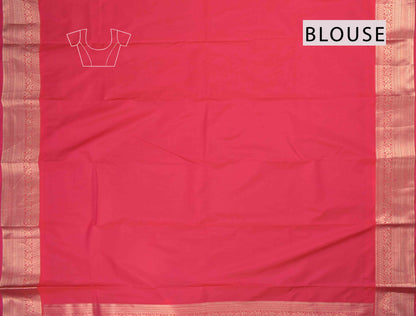 Golden Orange Semi Silk Mini Butta Zari Border Saree