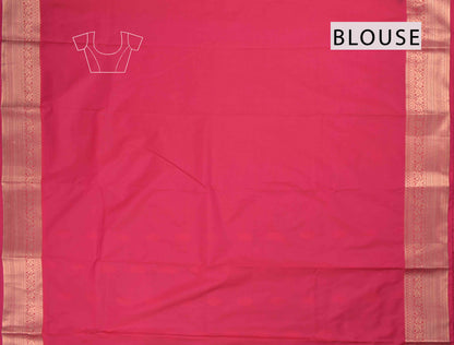 Dark Maroon Semi Silk Mini Floral Butta Zari Border Saree