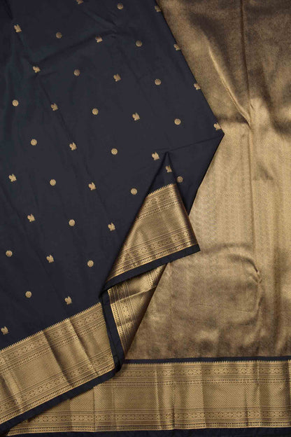 Black Semi Silk Mini Butta Zari Border Pallu Saree