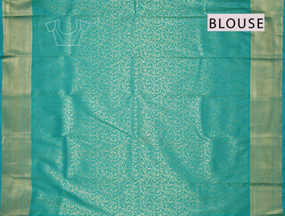 Green Semi Silk Mini Butta Zari Border Pallu Saree