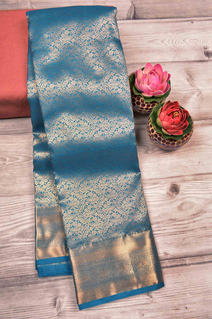 Golden Blue Semi Silk All Over Rich Jacquard Gold Border Saree