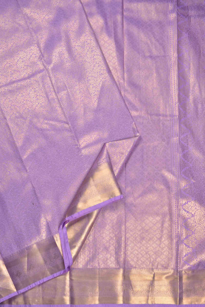 Golden Violet Semi Silk All Over Floral Jacquard Saree